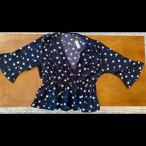 NWT Nasty Gal Peplum Star Top